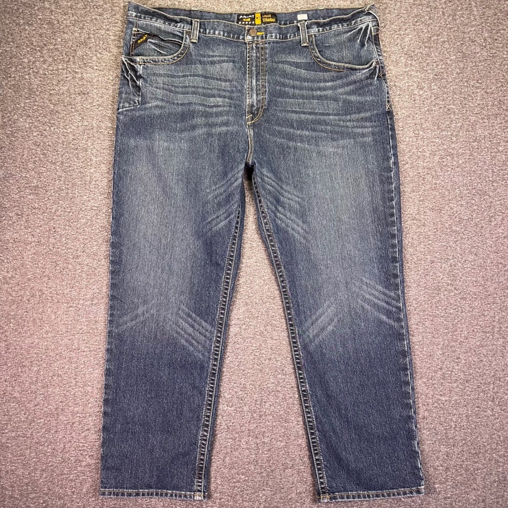 Ariat Rebar M3 Loose Straight Jeans Mens 44 Denim Workwear Rugged Stretch 46x31